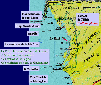 Carte du Parc National du Banc d'ARguin