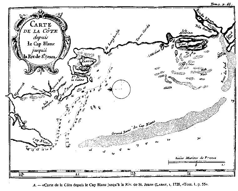 Carte du Banc d'Arguin, XVIIIe siecle